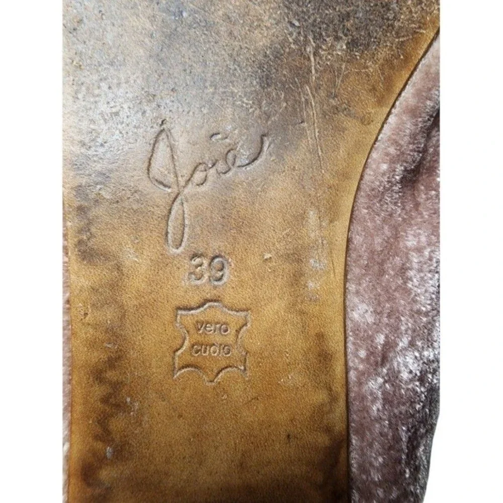 Joie Jadine Velvet Mules Blush Color Size EU 39 Embellished 'Love' and Bee Pins - Picture 8 of 9